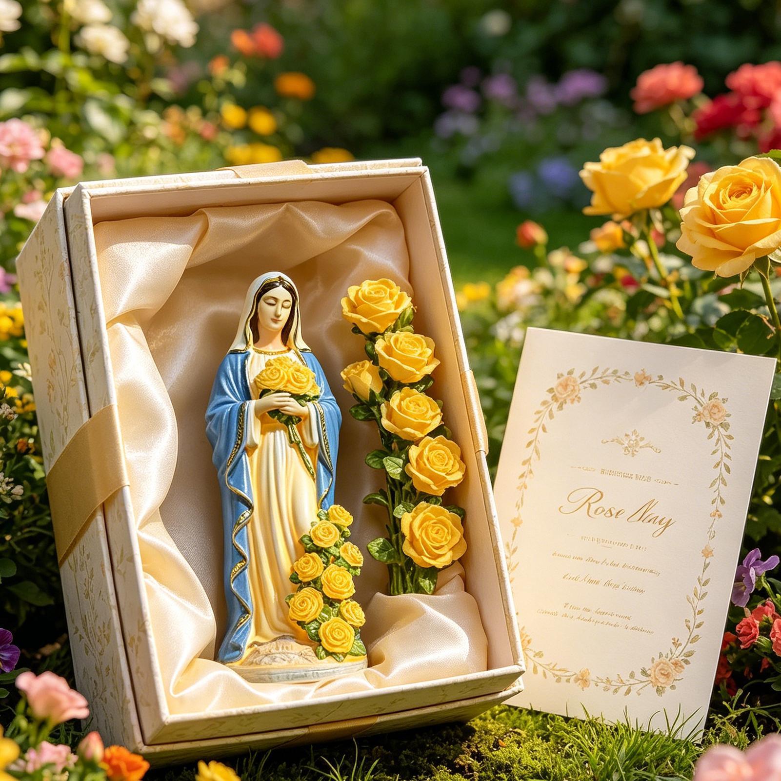 Crafting Resin - Estatua solar de la Virgen María,