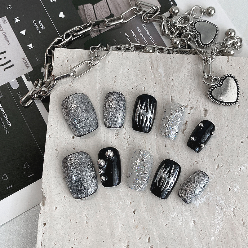 Resin Craft Material - 10 Uñas Postizas Cortas Cuadradas con