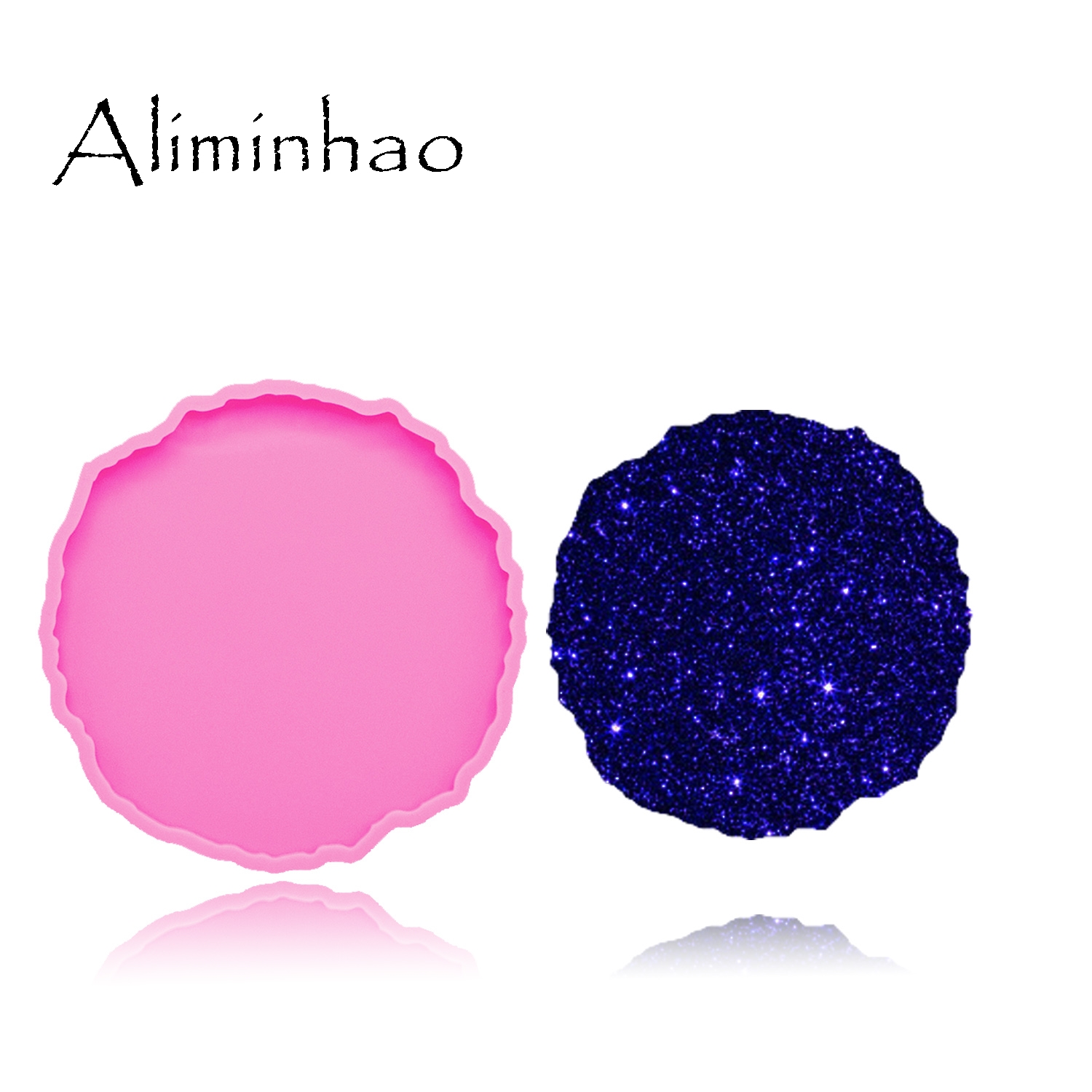 Geode Mold Silicone - DY0278 Moldes de silicona redondos brillantes