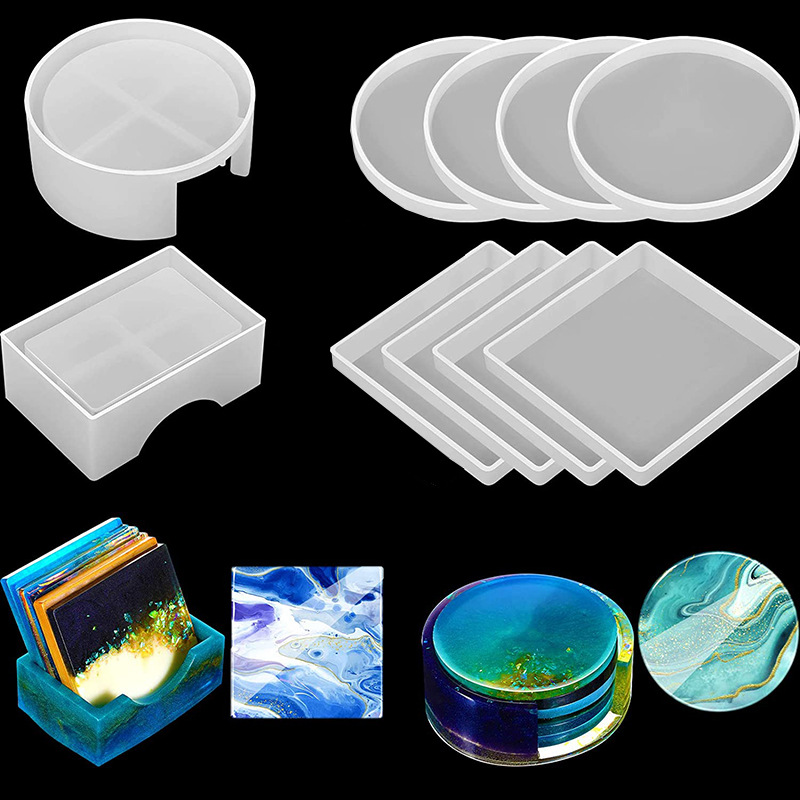 Coaster Mold Round - Molde de silicona para posavasos cuadrado