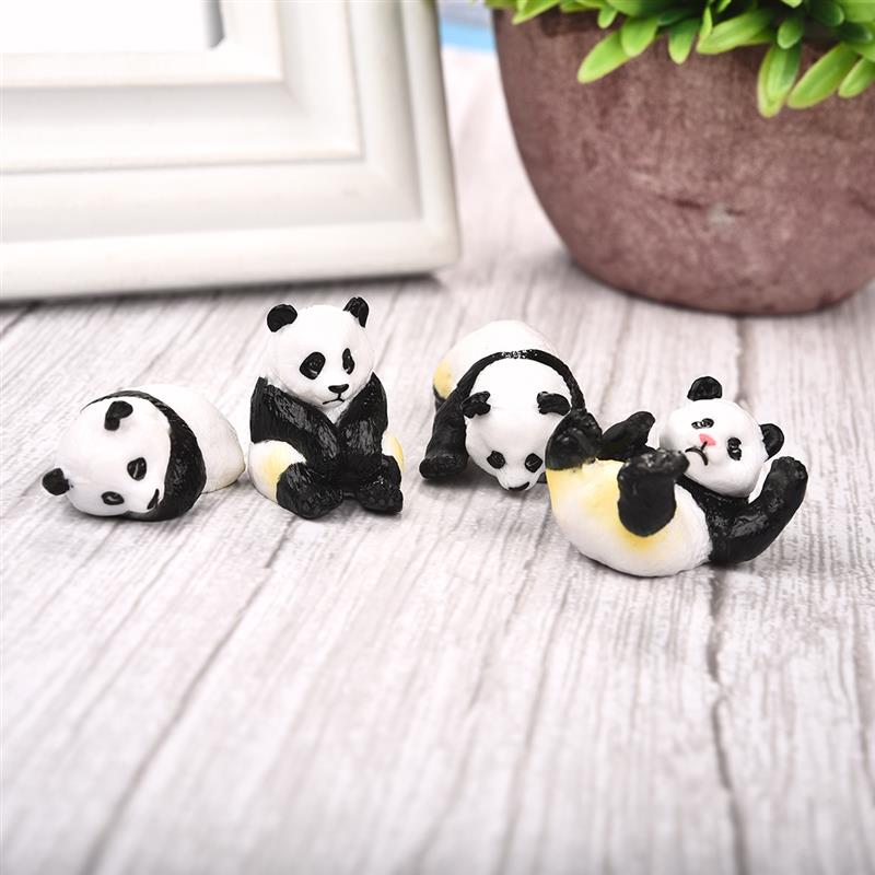 4 unids/set lindo Panda musgo  - Terrarium Moss Art reseña y precio