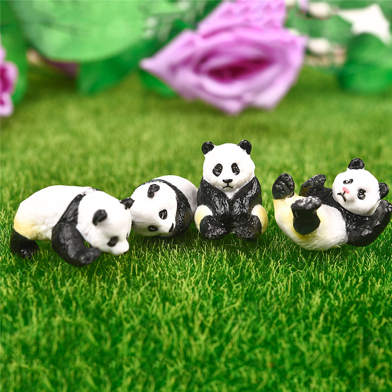 4 unids/set lindo Panda musgo  - Terrarium Moss Art reseña y precio